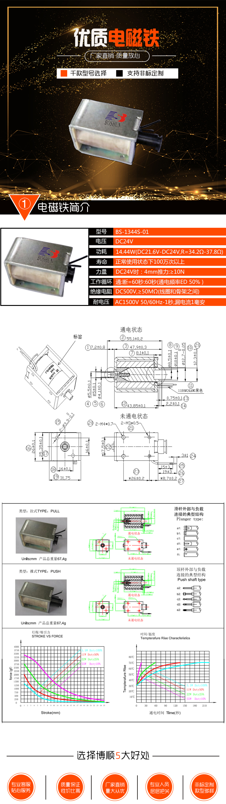 拉式电磁铁 BS-1344-01