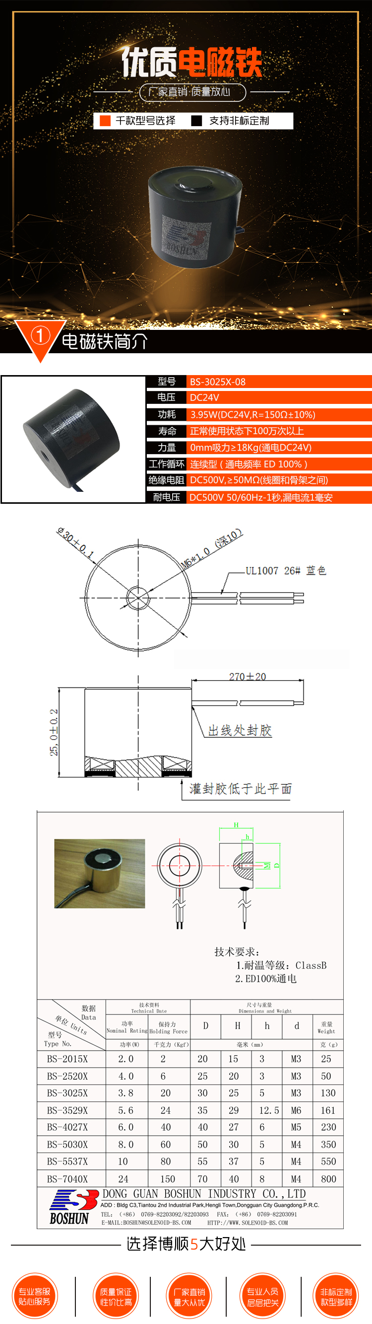 自动化设备电磁锁BS-3025X-08