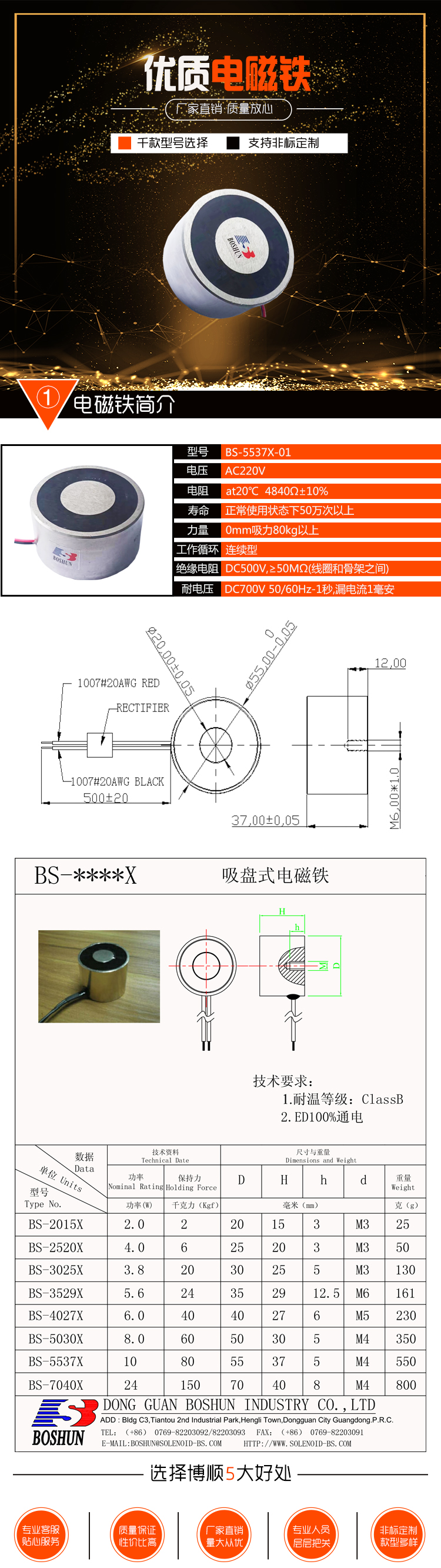 电磁铁吸盘BS-5537X-01