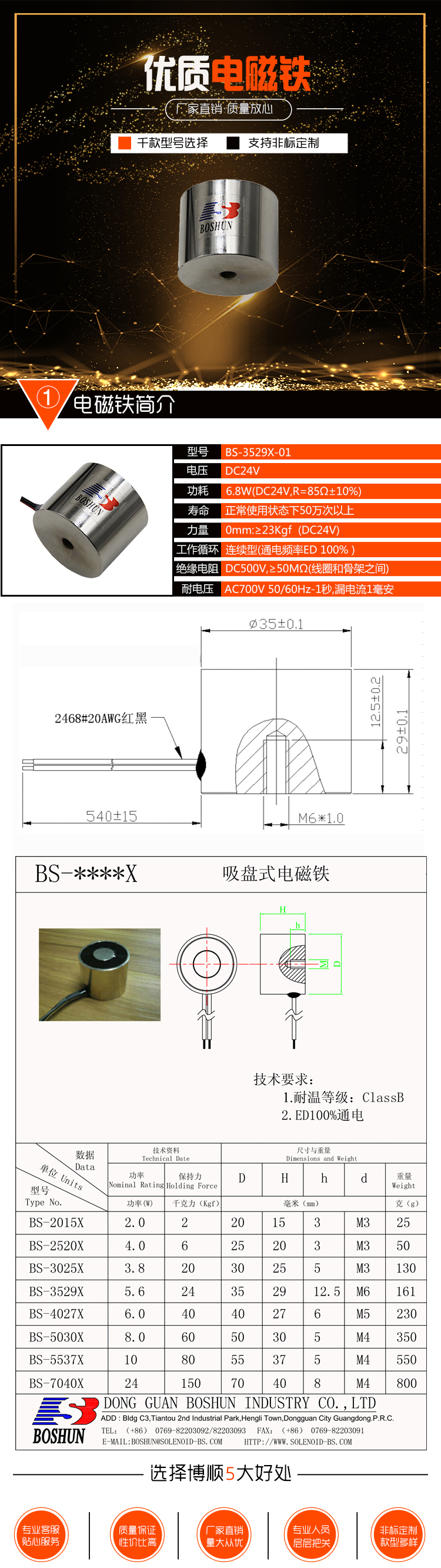 空调电磁铁 BS-3529X-01