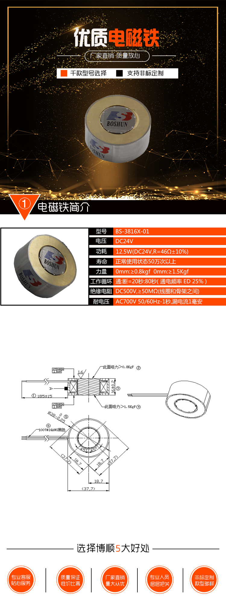 双面吸附电磁铁