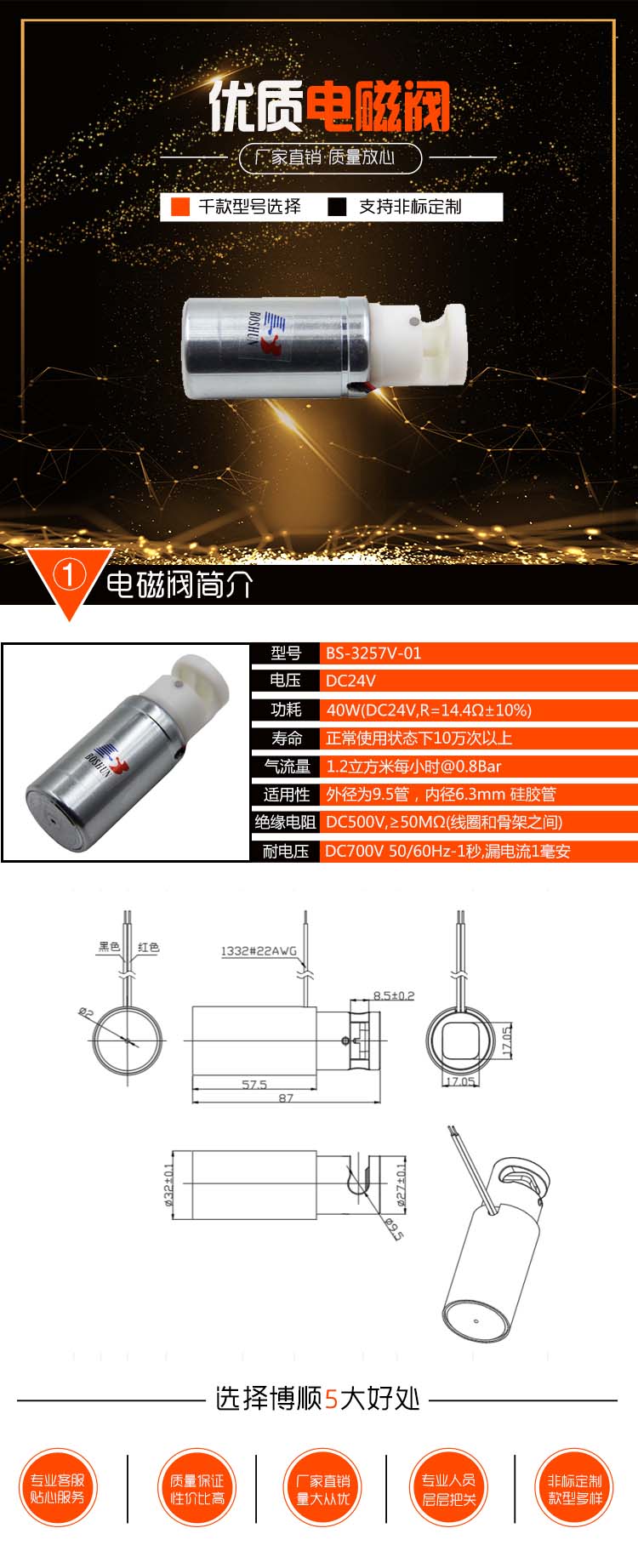  BS-3257V-01医疗设备夹管阀